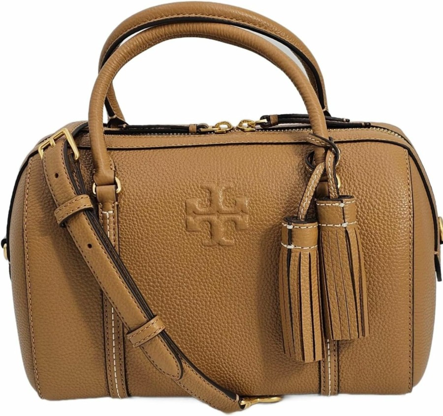 Satchel Handbags | Tory Burch Tory Burch 141955 Thea Tan With Gold Hardware Leather Women'S Small Satchel Bag