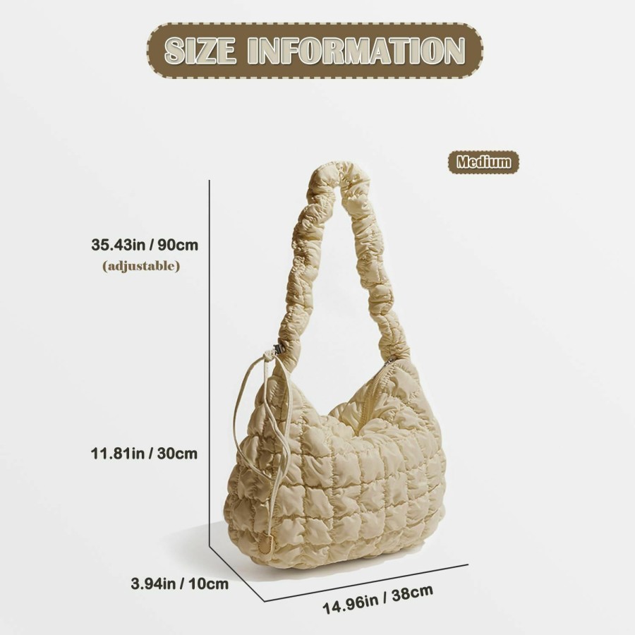 Satchel Handbags | Wallage Quilted Tote Bag Lightweight Puffer Bag Cute Puffy Purses With Zipper Quilted Padding Shoulder Bag