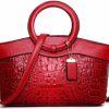 Satchel Handbags | XingChen Xingchen Crocodile Pattern Handbag For Women Leather Ring Top Handle Satchel Style Shoulder Bag Fashion Purse Embossed Tote