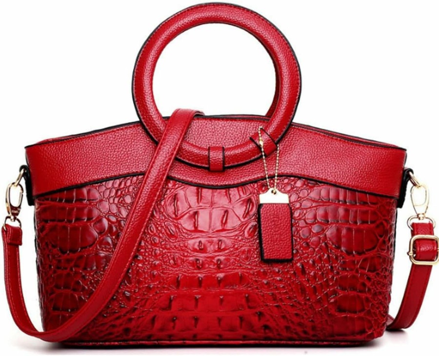 Satchel Handbags | XingChen Xingchen Crocodile Pattern Handbag For Women Leather Ring Top Handle Satchel Style Shoulder Bag Fashion Purse Embossed Tote