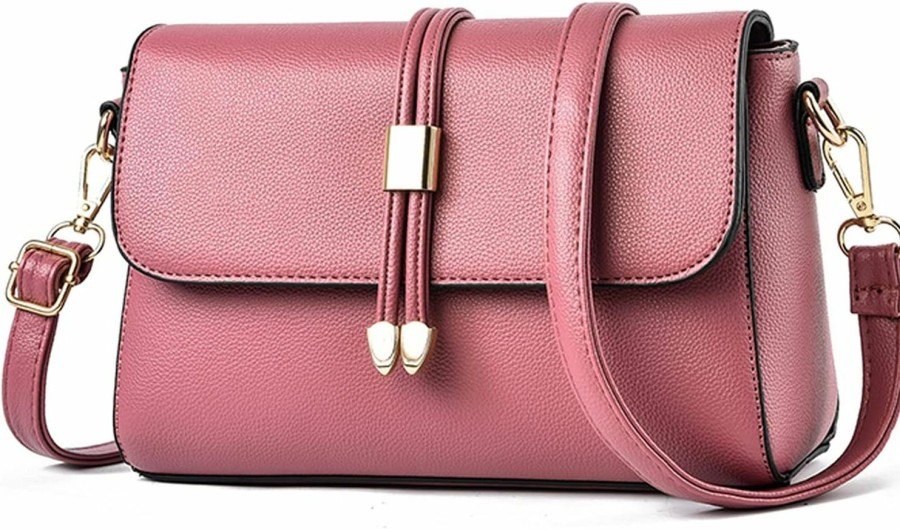 Satchel Handbags | FANDARE Fandare Ladies Shoulder Bag Womens Crossbody Bag Women Business Satchel Messenger Bag Travel Shopping Cross-Body Handbags Waterproof Pu Leather Pink