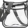 Satchel Handbags | Jen & Co. Jen & Co. M2168Cr-Char Posie Clear Vegan Leather/Pvc Crossbody Satchel Shoulder Handbag Purse, Charcoal