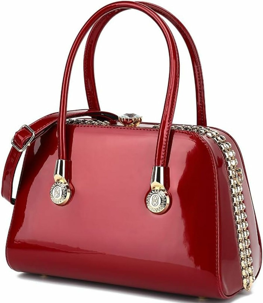 Satchel Handbags | STYLE STRATEGY NEW YORK Style Strategy New York Frame Satchel With Rhinestones