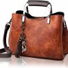 Satchel Handbags | rofozzi Small Vegan Leather Purse For Women, Brown Crossbody Top-Handle Handbag, Shoulder Satchel Bag