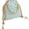 Satchel Handbags | Generic Pouch Bag Jewelry Coin Pouch Bag | Embroided Pouch Bag Batwa Pearls Handle Purse Clutch Purse For Women-Yellow