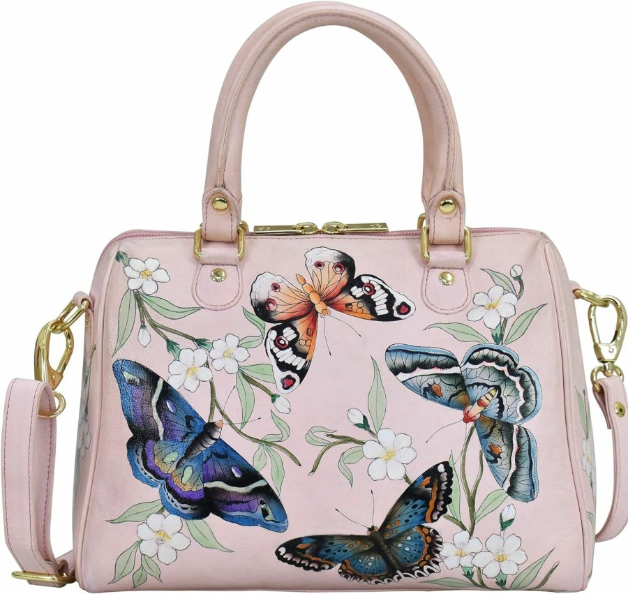 Satchel Handbags | Anuschka Anuschka Hand Painted Leather Women'S Zip Around Classic Satchel