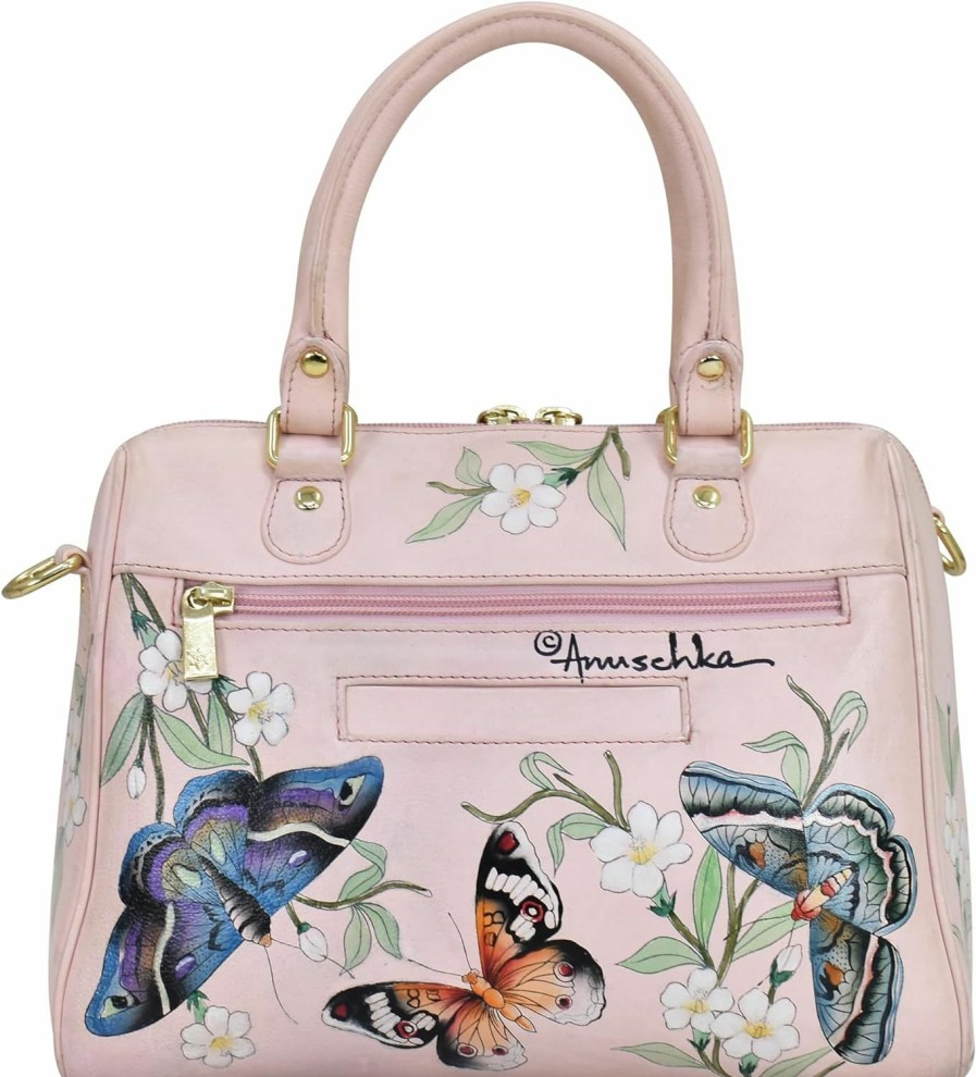 Satchel Handbags | Anuschka Anuschka Hand Painted Leather Women'S Zip Around Classic Satchel