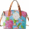 Satchel Handbags | Dooney & Bourke Dooney & Bourke Handbag, Hydrangea Monogram Celeste Satchel - Blue