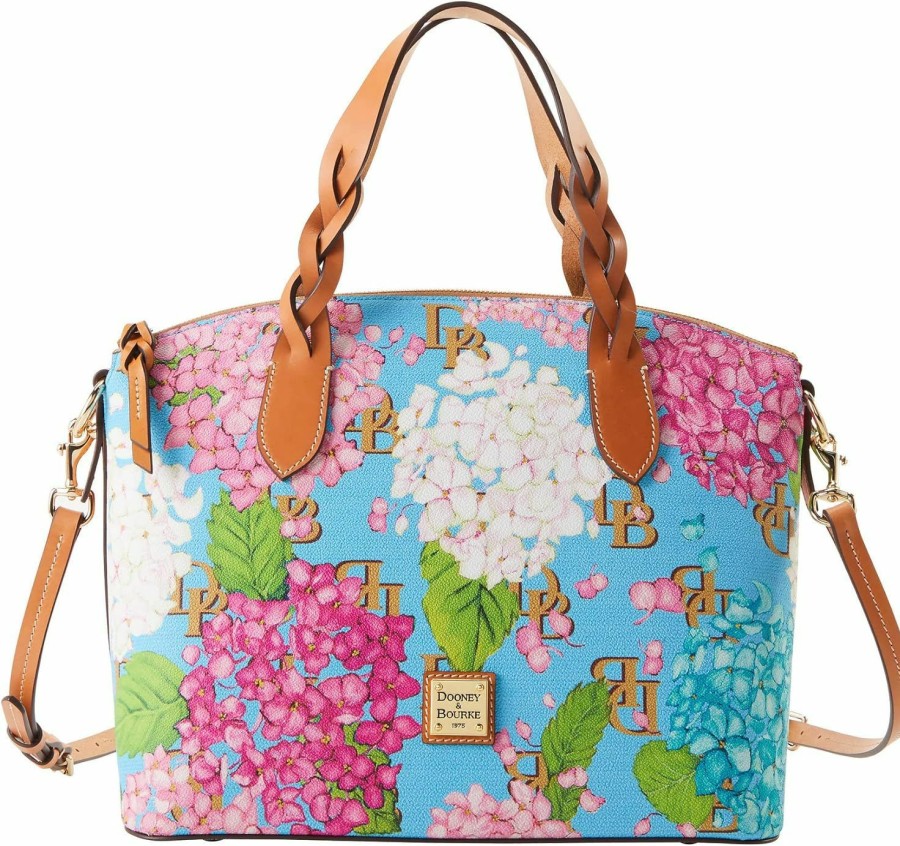 Satchel Handbags | Dooney & Bourke Dooney & Bourke Handbag, Hydrangea Monogram Celeste Satchel - Blue