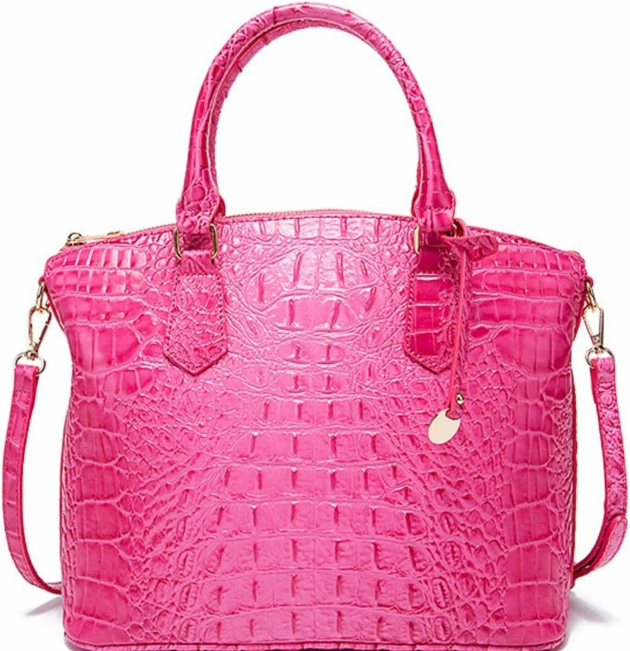 Satchel Handbags | ZOSIVEB Satchel Bag Women'S Vegan Leather Crocodile-Embossed Pattern With Top Handle Large Shoulder Bags Handbags