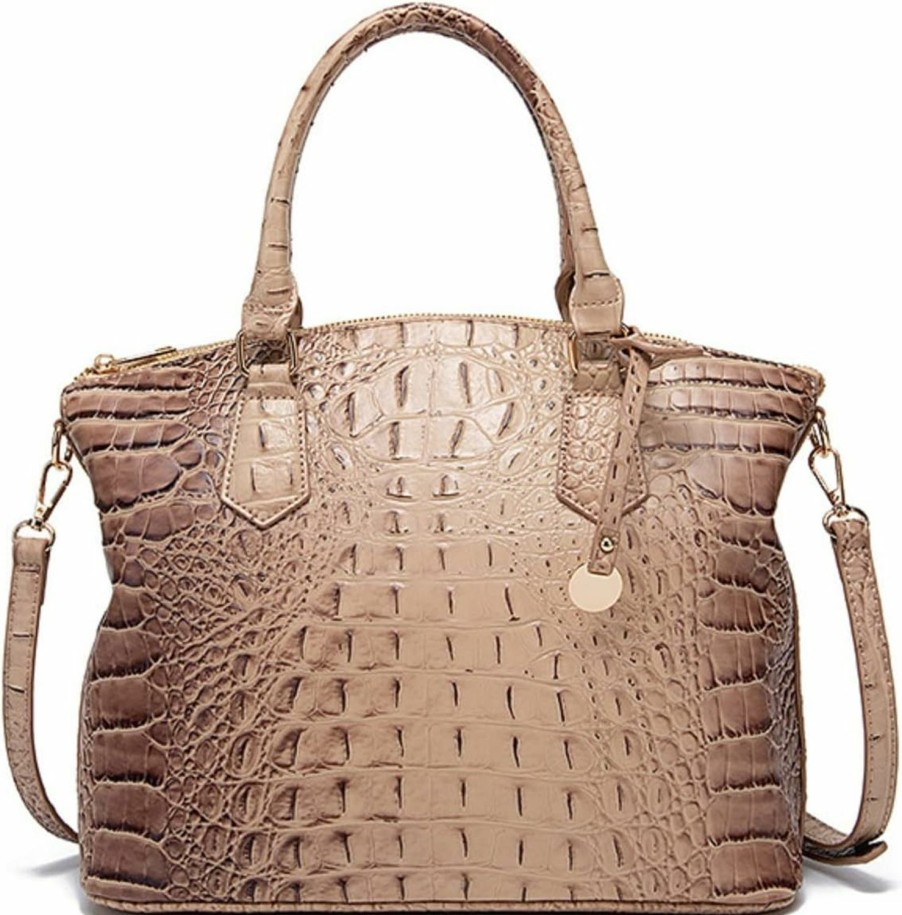 Satchel Handbags | ZOSIVEB Satchel Bag Women'S Vegan Leather Crocodile-Embossed Pattern With Top Handle Large Shoulder Bags Handbags