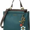 Satchel Handbags | CHALA Chala Charming Satchel With Adjustable Strap - Metal Dragonfly - Turquoise