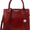 Satchel Handbags | BRAHMIN Brahmin Small Caroline Satchel, Red Glissandro