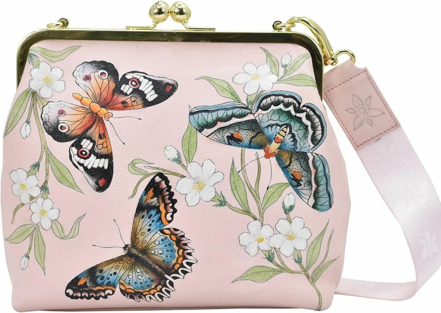 Satchel Handbags | Anuschka Anuschka Women'S Hand Painted Genuine Painted Leather Medium Frame Crossbody