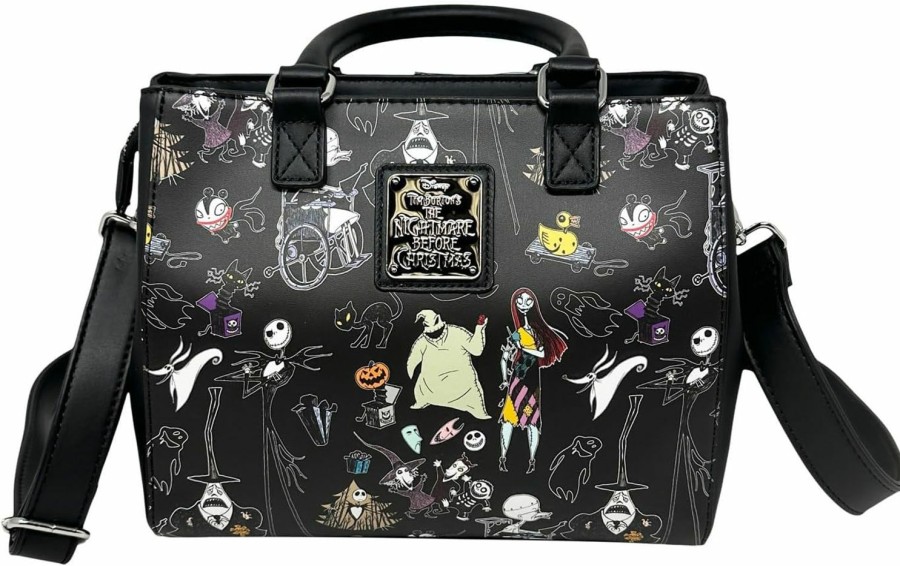 Satchel Handbags | Loungefly Loungefly Disney The Nightmare Before Christmas Allover Print Crossbody Satchel Handbag Purse