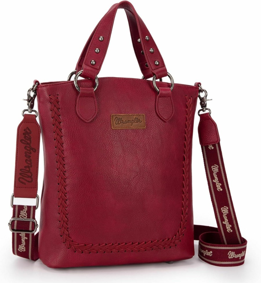 Satchel Handbags | Wrangler Wrangler Women'S Top-Handle Handbags, Quilted Tote Bag Pures With Zipper Pockets, U-Shaped Braid And Unique Rivet Design