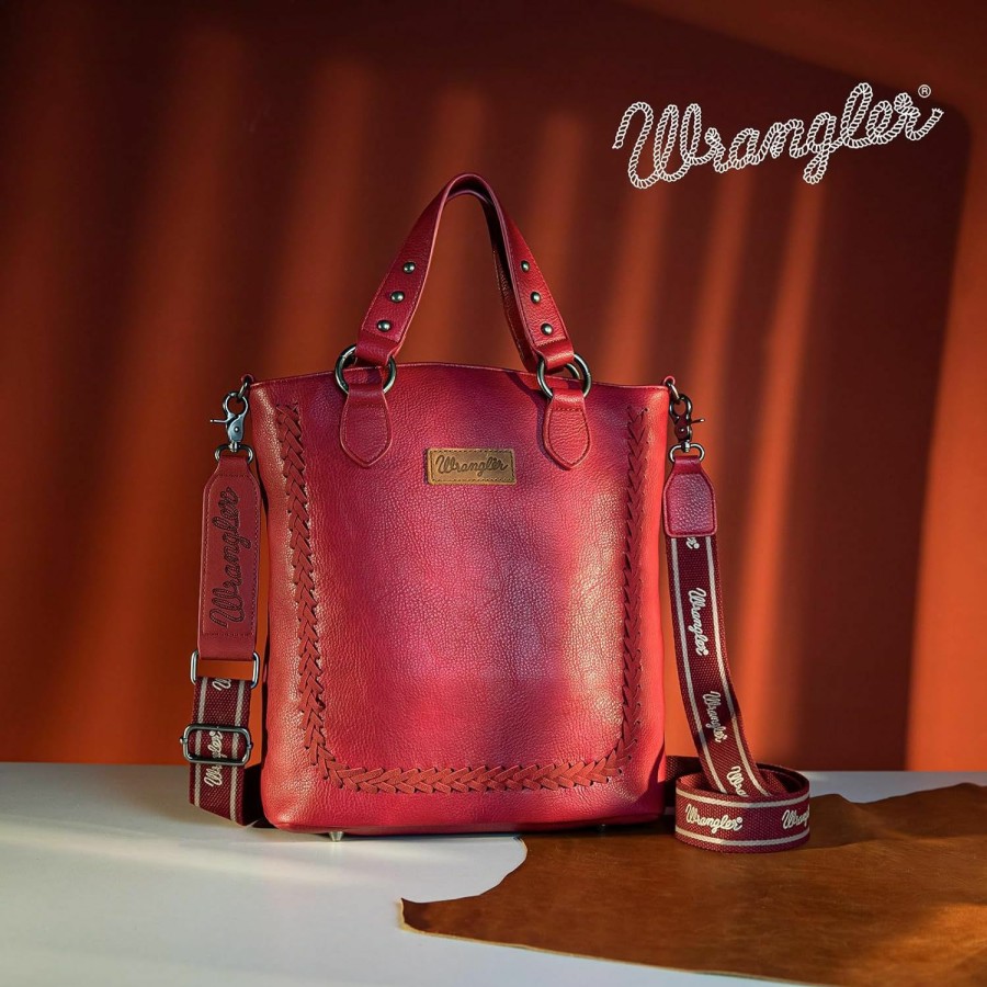 Satchel Handbags | Wrangler Wrangler Women'S Top-Handle Handbags, Quilted Tote Bag Pures With Zipper Pockets, U-Shaped Braid And Unique Rivet Design