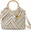 Satchel Handbags | Dolce Vita Dolce Vita Elsie Woven Satchel Bamboo Handle, Multi