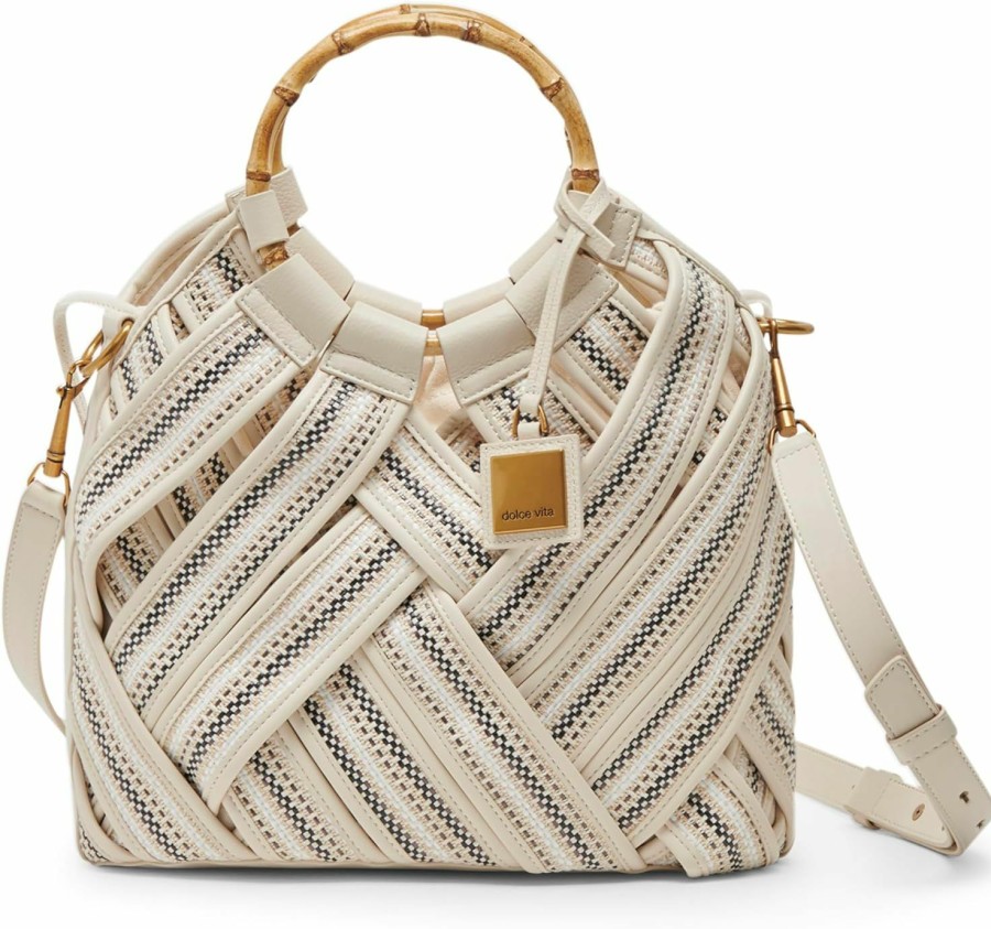 Satchel Handbags | Dolce Vita Dolce Vita Elsie Woven Satchel Bamboo Handle, Multi