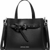 Satchel Handbags | Michael Kors Michael Kors Emilia Small Logo Satchel (Black W/Silver Hw)