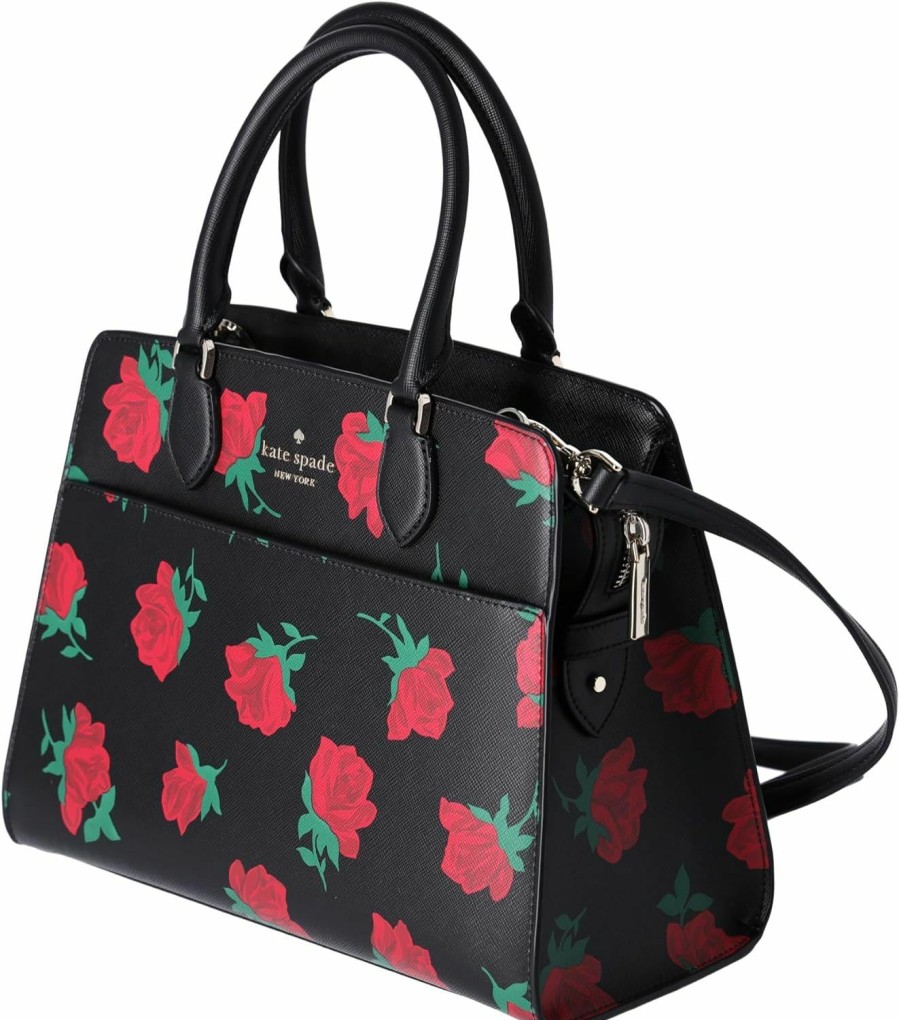 Satchel Handbags | Kate Spade New York Kate Spade New York Madison Rose Toss Printed Medium Satchel Black Res