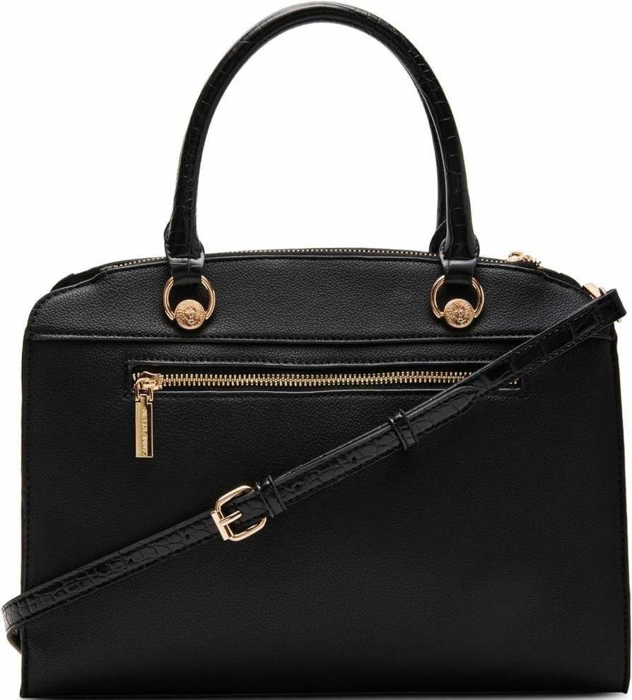 Satchel Handbags | Anne Klein Anne Klein Trimmed Satchel, Black/Black Croco