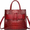 Satchel Handbags | GJGJTER Gjgjter Vintage Top-Handle Handbags Purse Satchel For Women Pu Crocodile Pattern Tote Commuter Bag Crossbody Shoulder Bag