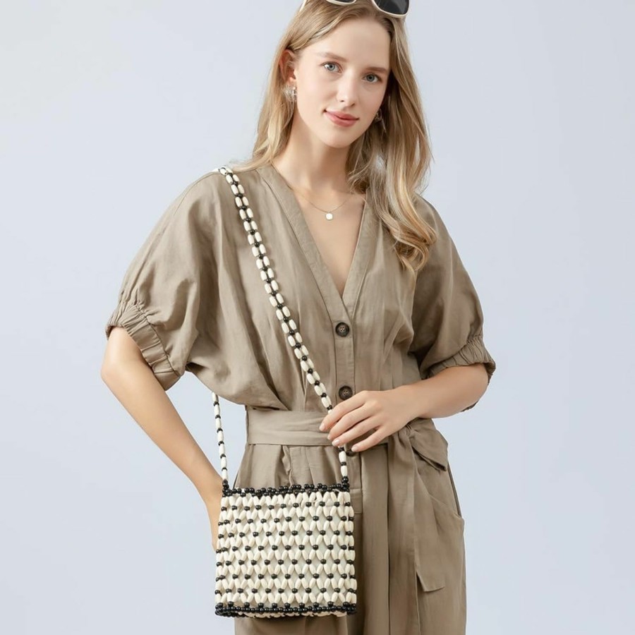 Satchel Handbags | YYW Yyw Round Straw Bag Handwoven Natural Summer Beach Shoulder Bag Rattan Crossbody Purse For Women