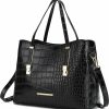 Satchel Handbags | MKF Collection Mkf Collection Tote Bag For Women, Crocodile Embossed Vegan Leather Fashion Designer Satchel Handbag Crossover