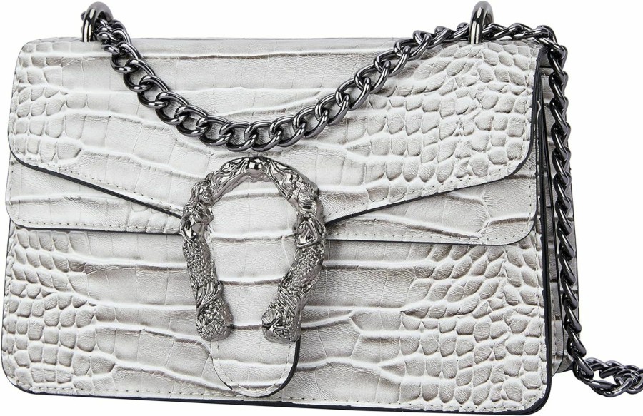 Satchel Handbags | DEEPMEOW Deepmeow Women'S Trendy Chain Purse Designer Handbag - Crocodile Print Pu Leather Shoulder Bag Small Square Purse