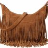 Satchel Handbags | QWINEE Qwinee Women'S Fringe Decor Hobo Bag For Women Casual Crossbody Bag Satchel Shoulder Bag Square Handbags Ladies