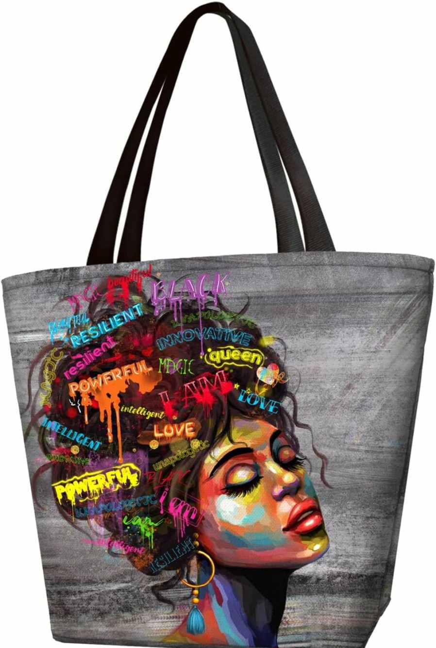 Satchel Handbags | IAGM Iagm Afro Women Tote Bags African American Shoulder Bag Black Girl Magic Satchel Handbags For Shopping,Work,Grocery,Gym