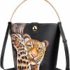 Satchel Handbags | PIJUSHI Pijushi Designer Genuine Leather Satchel Bags For Women Hand Painted Top Handle Purses Pattern Crossbody Bucket Handbags