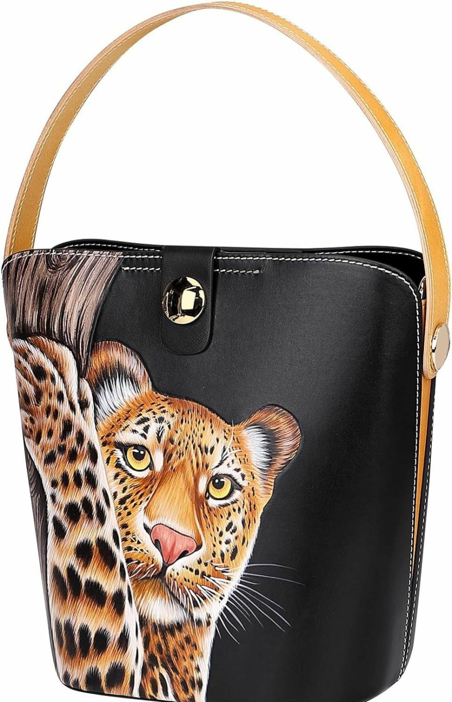 Satchel Handbags | PIJUSHI Pijushi Designer Genuine Leather Satchel Bags For Women Hand Painted Top Handle Purses Pattern Crossbody Bucket Handbags