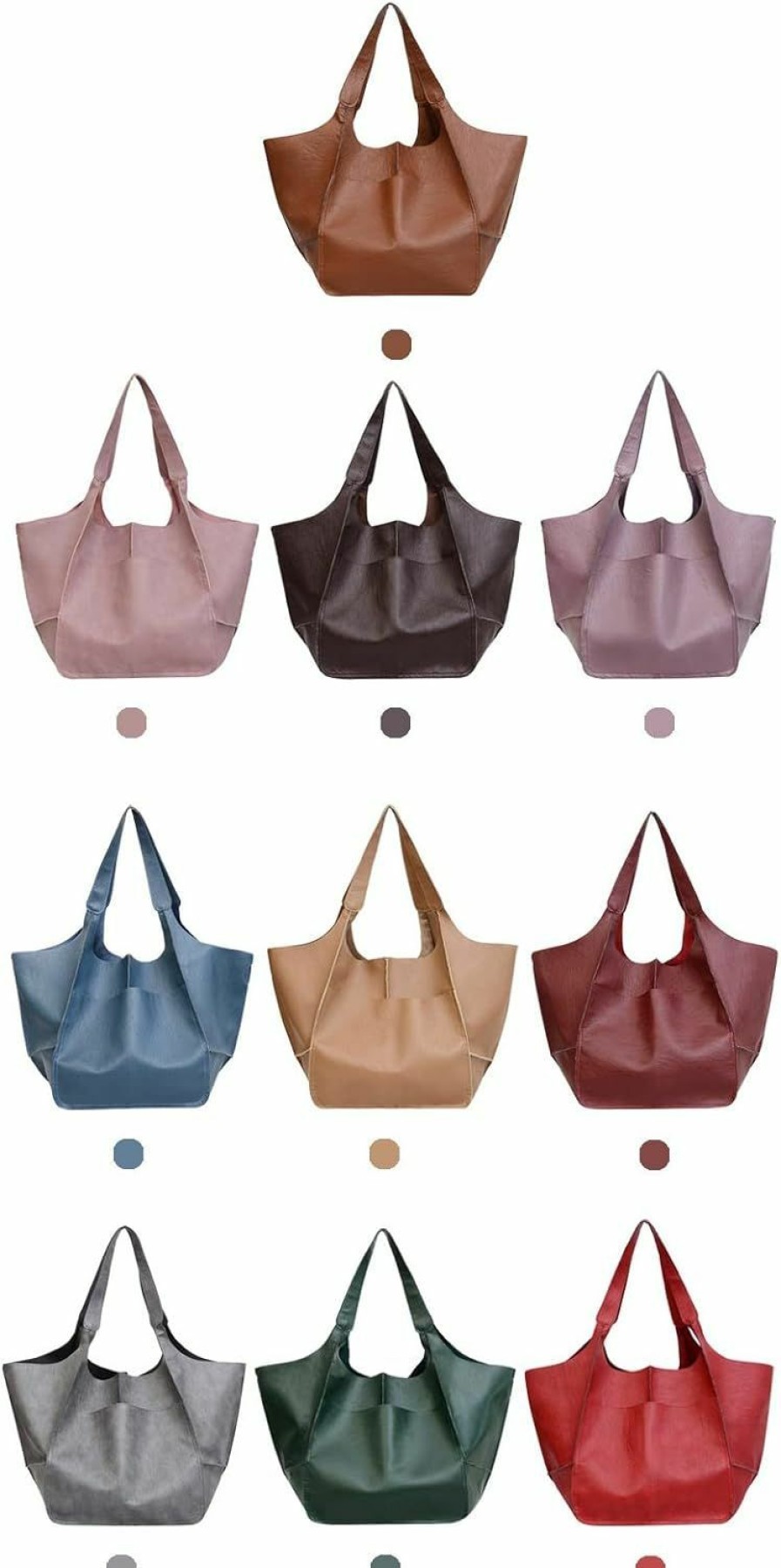 Satchel Handbags | ZOSIVEB Zosiveb Large Tote Handbag, Pu Leather Satchel Tote Shoulder Bags Purse Soft Crossbody Oversized Travel Tote Bag