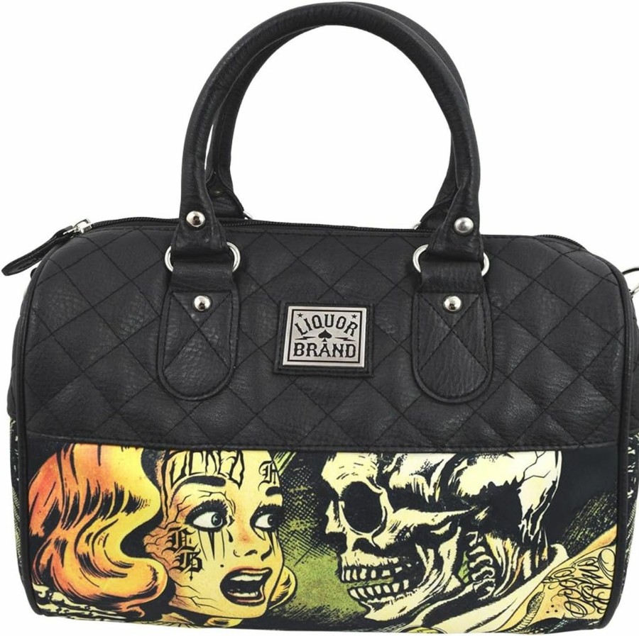 Satchel Handbags | Liquorbrand Liquor Brand Horror B Movie Cartoon Small Satchel Purse Crossbody Bag