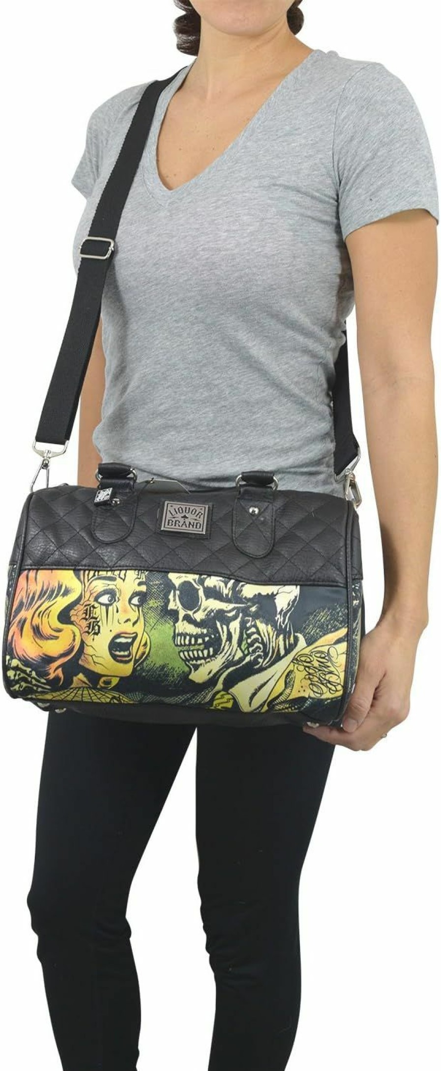 Satchel Handbags | Liquorbrand Liquor Brand Horror B Movie Cartoon Small Satchel Purse Crossbody Bag