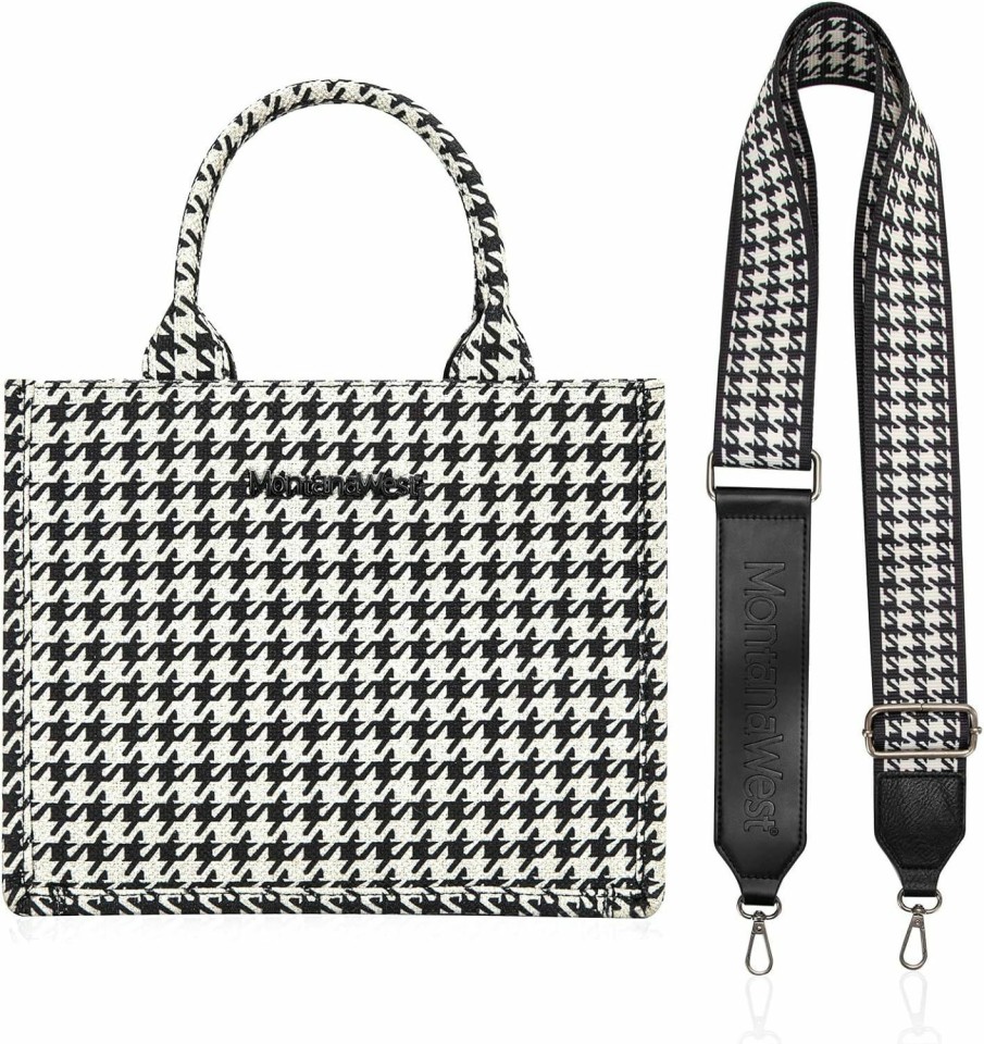 Satchel Handbags | Montana West Montana West Small Tote Bag For Women Houndstooth Top Handle Purses And Handbags