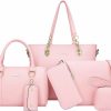 Satchel Handbags | OTMIPIML Otmipiml Purses And Handbags For Women Synthetic Leather Tote Crossbody Bags Satchel Purses Set 6Pcs