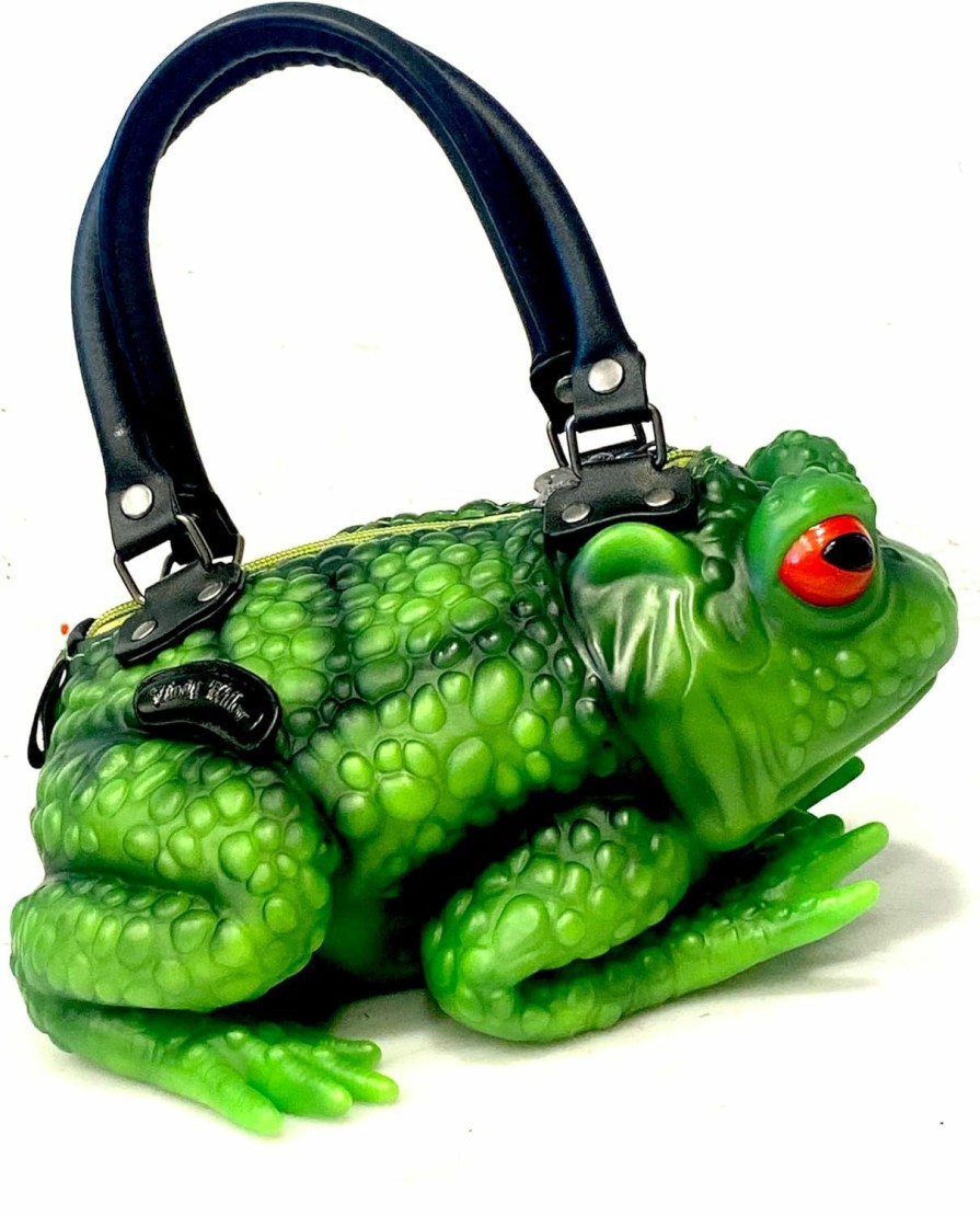 Satchel Handbags | Windy Willow Green Glow In The Dark Toad With Red Eyes - Bag Purse Satchel Handbag Crossbody Witch Frog Cottagecore Goblincore Dark Gothic Aesthetic