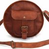 Satchel Handbags | Generic Vintage Leather Crossbody Bag Women/Teen Girls Satchel Handbag Round Messenger Sling Bags, 10 Inch Small