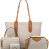 Satchel Handbags | DBJJB Women Fashion Handbags Wallet Tote Bag Shoulder Bag Top Handle Satchel Purse Set 4Pcs