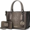 Satchel Handbags | MKF Collection Mkf Collection Satchel Bag For Women'S Crocodile Embossed Vegan Leather Crossbody Tote Handbag Top-Handle Purse