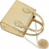 Satchel Handbags | GORGLITTER Gorglitter Women'S Small Crossbody Bag Mini Purse Metallic Crocodile Print Double Handle Satchel Shoulder Bag Purse