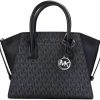 Satchel Handbags | Michael Kors Michael Michael Kors Avril Small Logo Top-Zip Satchel (Black Logo)