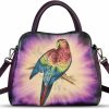 Satchel Handbags | FEIGITOR Genuine Leather Handbag For Women Hand Painted Leather Top Handle Satchel Handmade Crossbody Purse