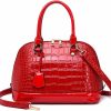 Satchel Handbags | Dayfine Dayfine Classic Dome Satchel Bags For Women Crocodile Pattern Faux Leather Crossbody Bags Top Handle Handbags Zipper Purse