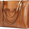 Satchel Handbags | S-ZONE S-Zone Women Genuine Leather Top Handle Satchel Daily Work Tote Shoulder Bag Large Capacity