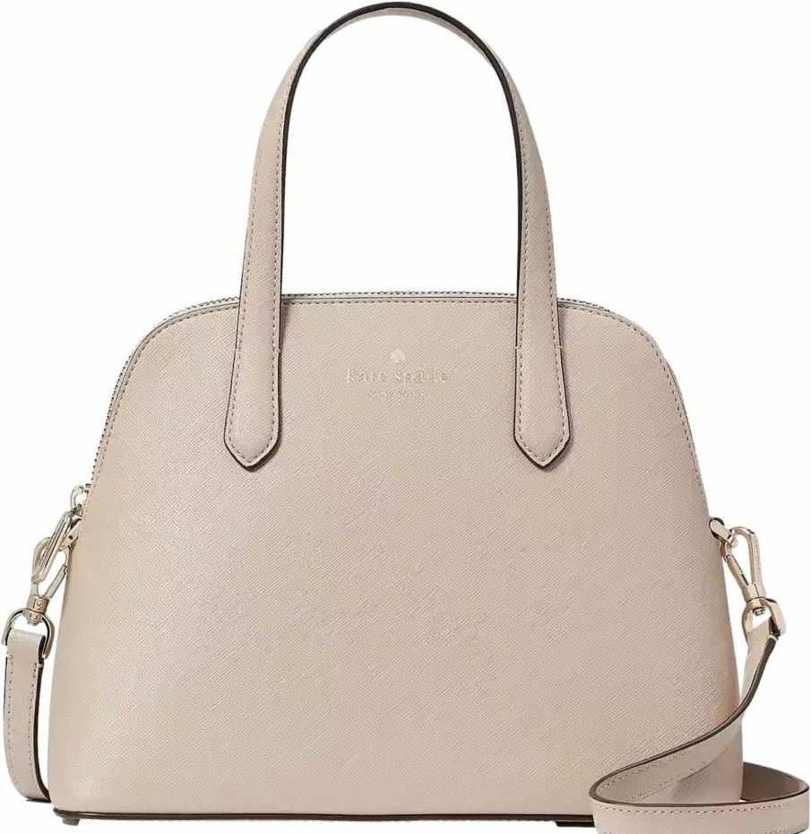 Satchel Handbags | Kate Spade New York Kate Spade New York Women'S Schuyler Saffiano Leather Medium Dome Satchel Bag, Warm Beige