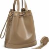 Satchel Handbags | YALUXE Yaluxe Women'S Soft Genuine Leather Bucket Bags Drawstring Tote Handbags Purses Shoulder Bags Satchel Cross-Body Bags